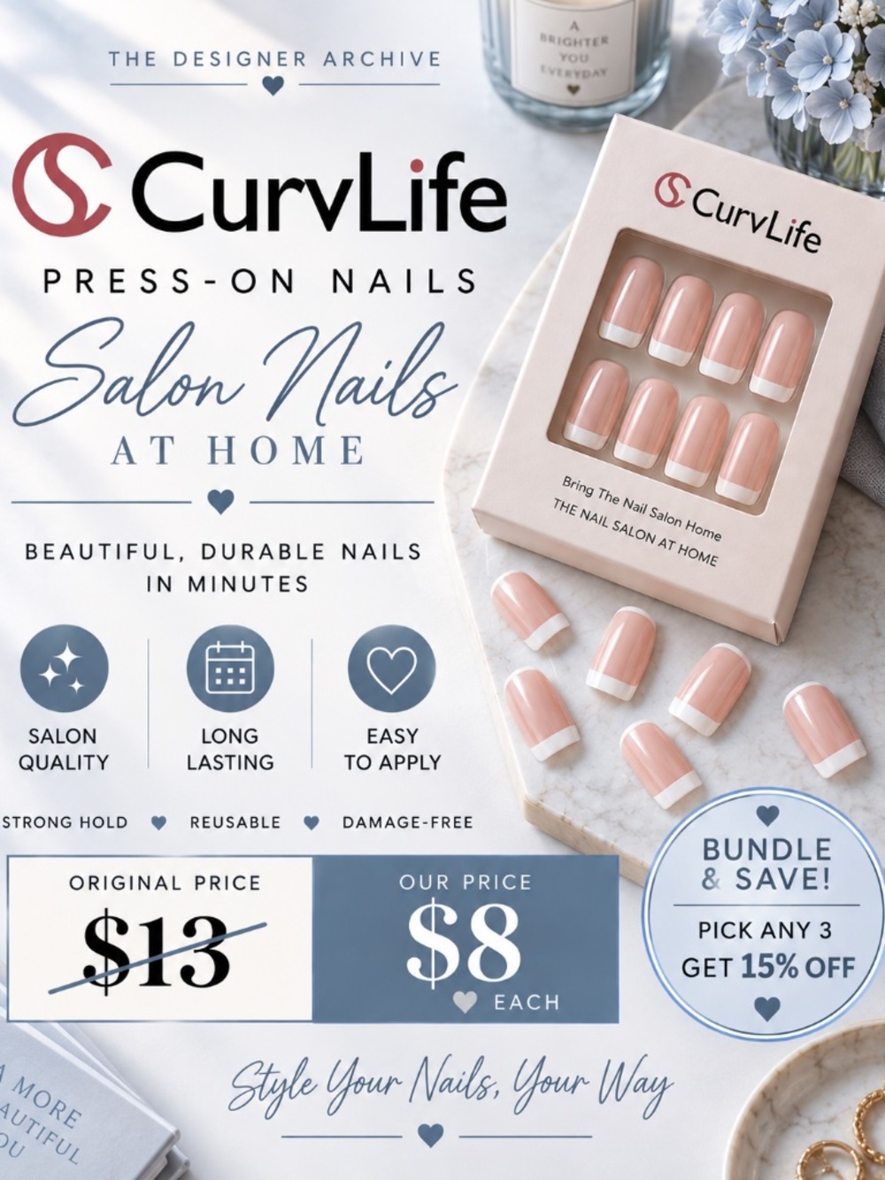 CurvLife Press On Nails Pick your favorite NEW